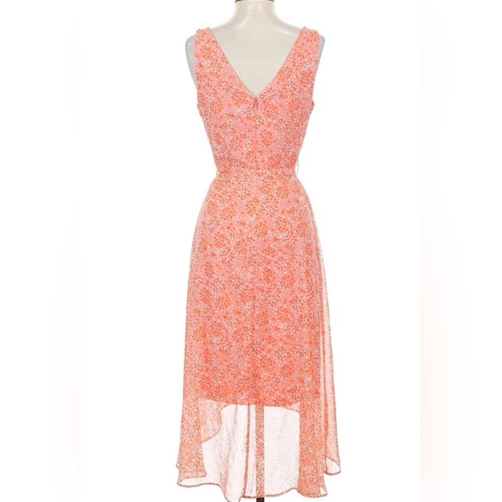 DKNY Coral Orange & White Floral Formal Dress Nordstrom Size 16 NWOT - Picture 9 of 10